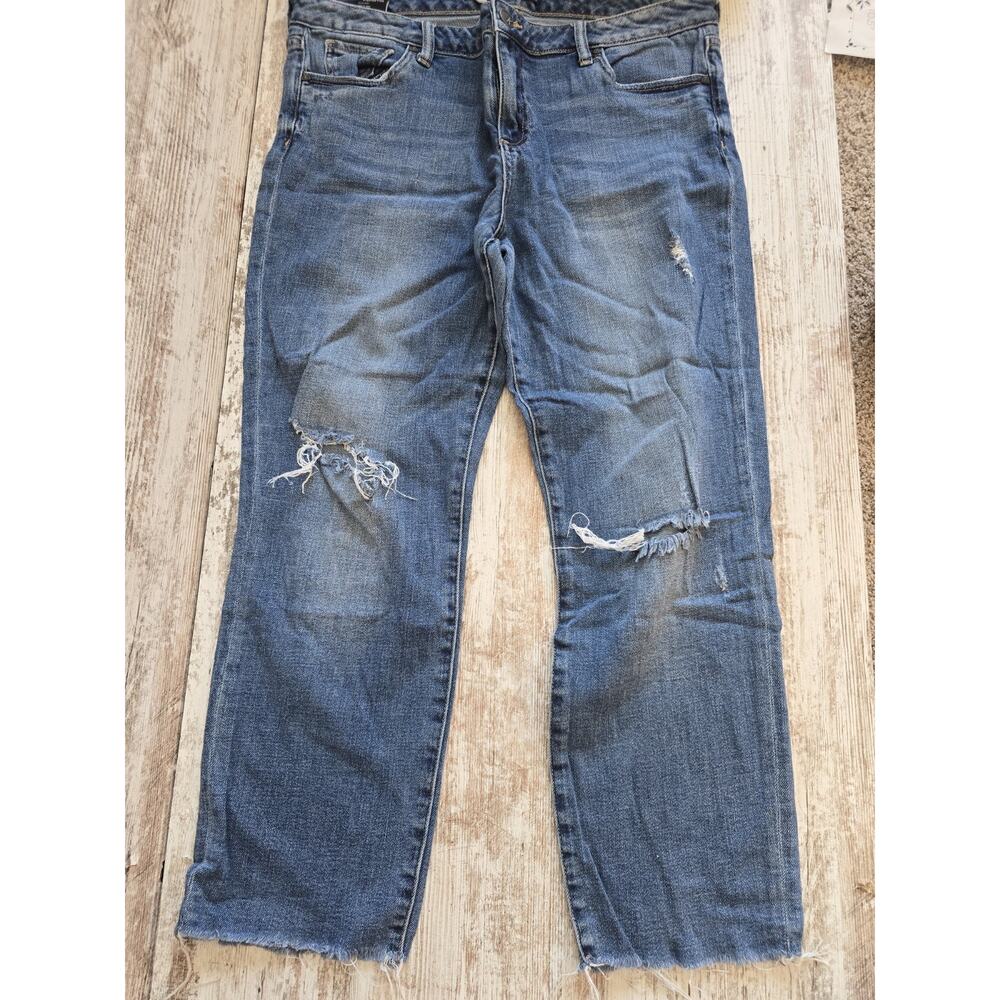 KUT From The Kloth Reese Jeans Women’s 14 Hi Rise Ankle Straight Leg Distressed